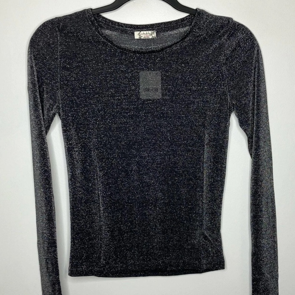 Free People intimately Metallic Long Sleeve Top size XS